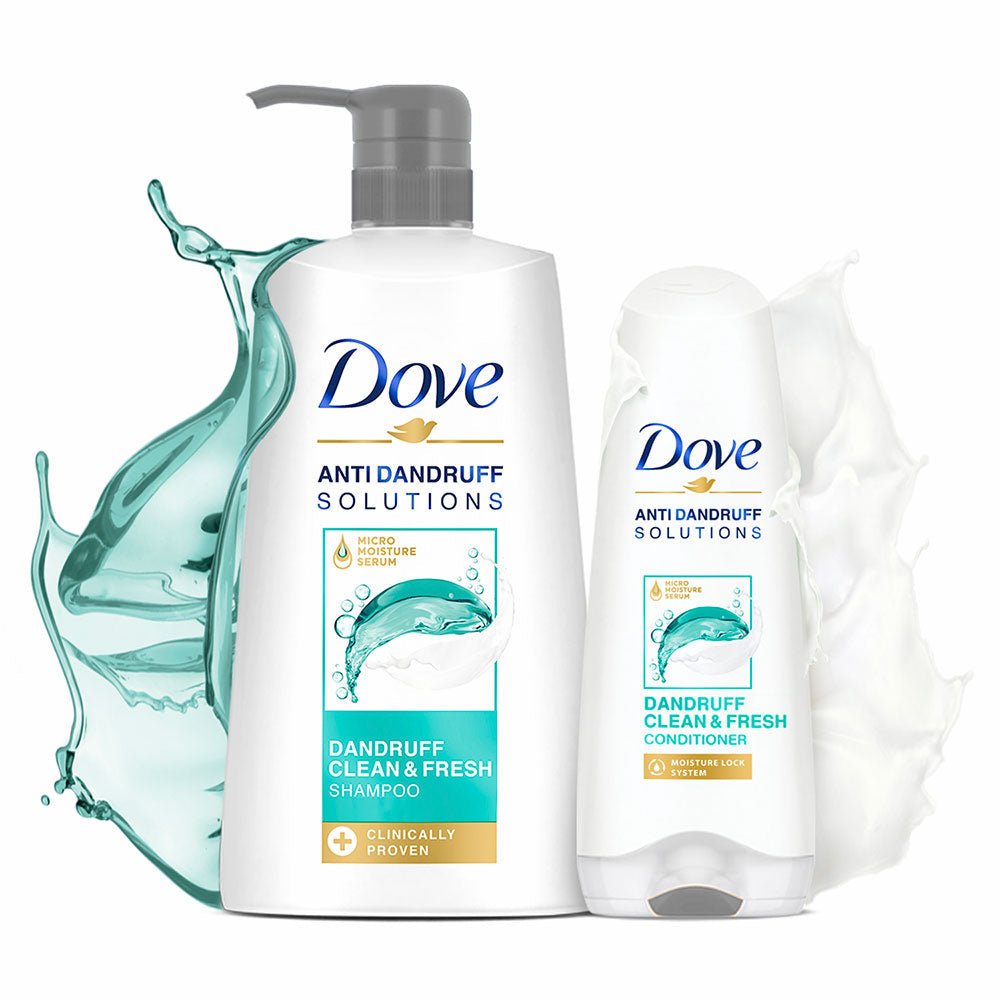 Dove Dandruff Clean & Fresh Shampoo 650ml & Conditioner 175ml (Combo Pack)