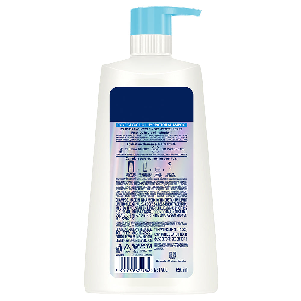 Dove Glycolic Hydration XL Shampoo - 650ml