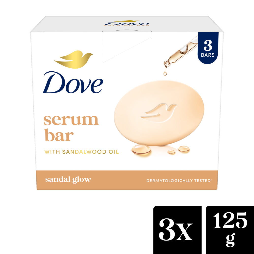 Dove Serum Bar with Sandalwood Oil | 375g (125g x 3)