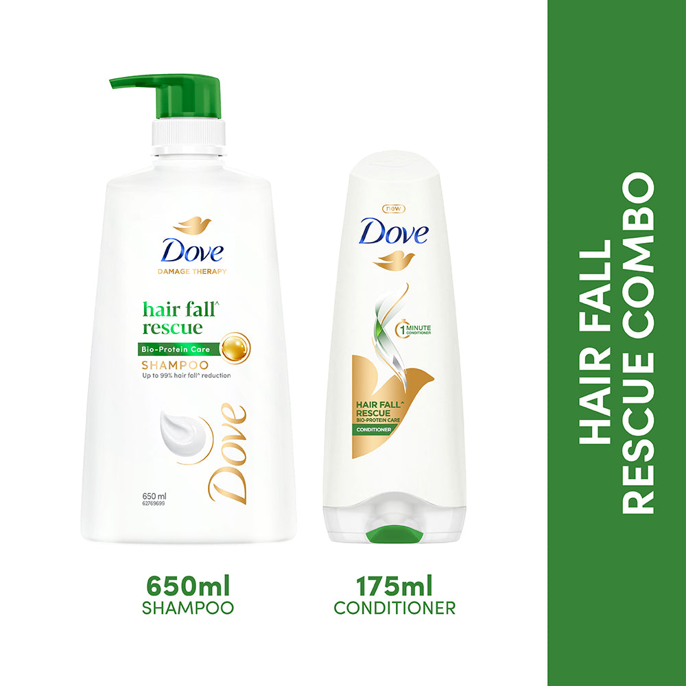 Dove Hair fall Rescue Shampoo 650ml & Conditioner 175ml (Combo Pack)
