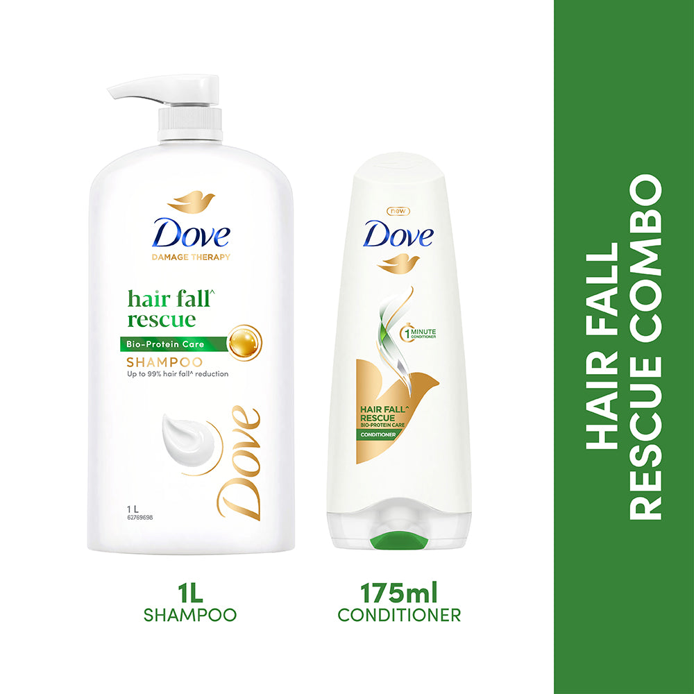 Dove Hair Fall Rescue Shampoo 1L & Conditioner 175ml (Combo Pack)