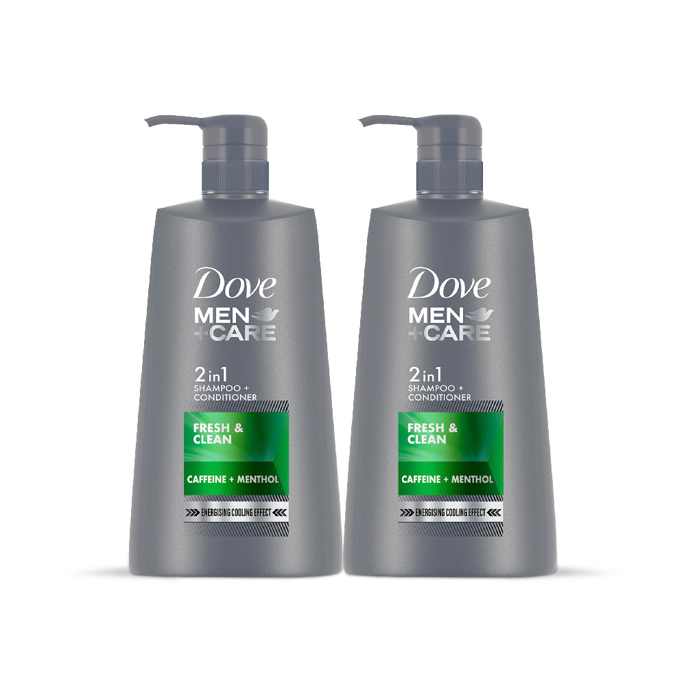 Dove Men+Care Fresh & Clean 2in1 Shampoo+Conditioner Combo, 650ml (Pack of 2)