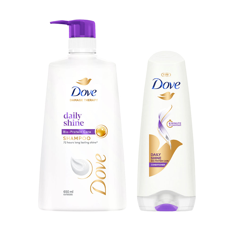 Dove Daily Shine Shampoo 650ml & Conditioner 175ml (Combo Pack)