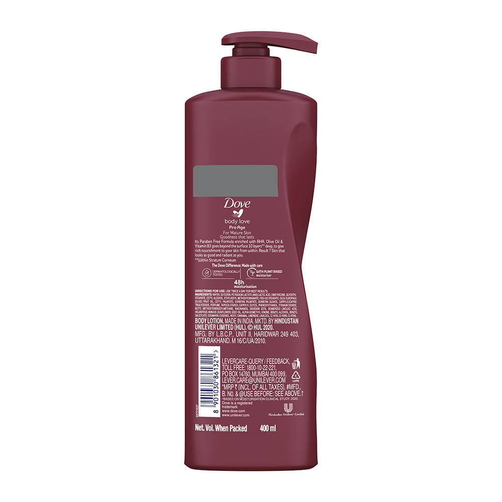 Body Love Pro Age Body Lotion for Mature Skin, Paraben Free 400ml