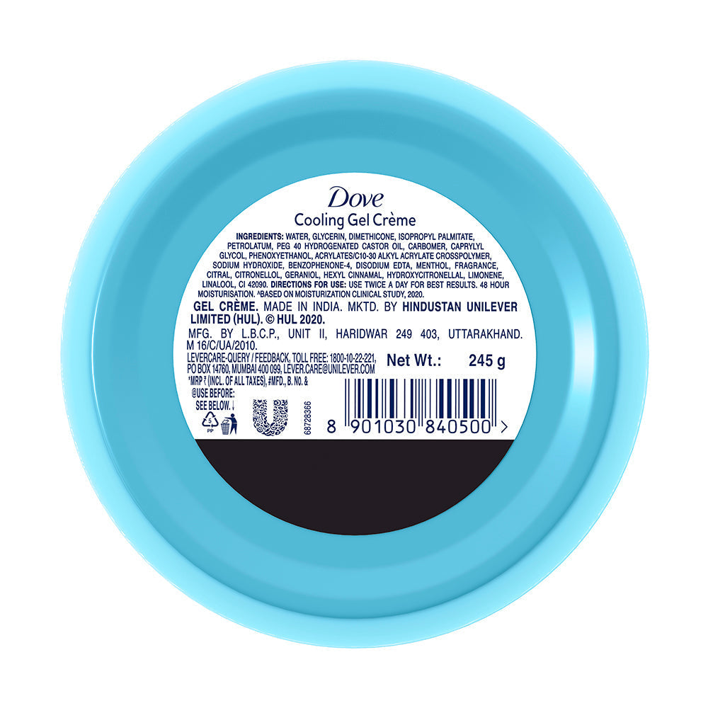Body Love Cooling Gel Crème Paraben Free 48hrs Hydration 245g