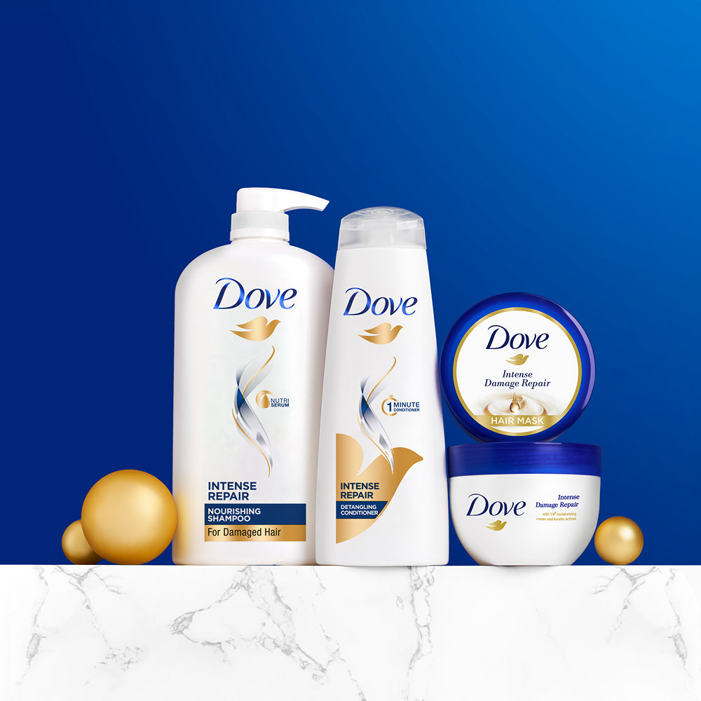 Dove Intense Repair Shampoo 1L, Conditioner 335ml & Hair Mask 300ml (Combo Pack)