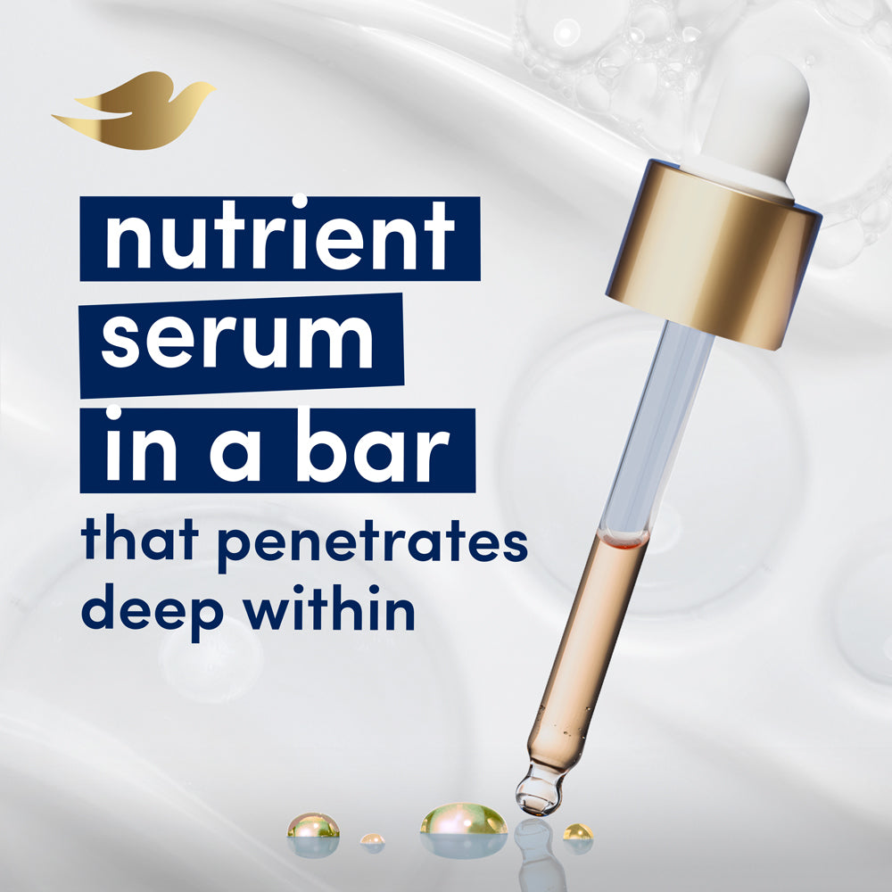Dove Cream Beauty Bathing Bar - With Nutrient Serum for 24 hr Nourished Skin | 8x125g