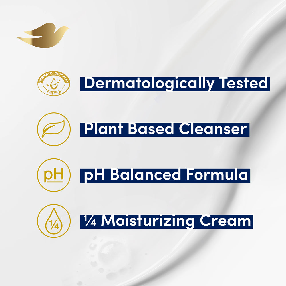 Dove Cream Beauty Bathing Bar - With Nutrient Serum for 24 hr Nourished Skin | 8x125g