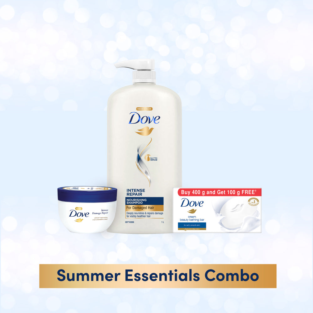 Dove Intense Repair Shampoo 1L, Hair Mask 300ml & Cream Beauty Bar 125g (Buy 4 Get 1 Free)
