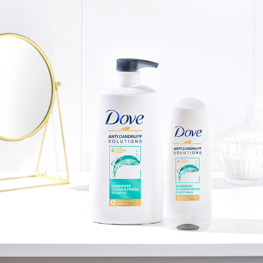 Dove Dandruff Clean & Fresh Shampoo 650ml & Conditioner 175ml (Combo Pack)