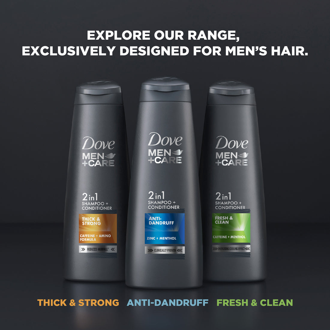 Dove Men+Care Anti Dandruff 2in1 Shampoo+Conditioner, 340 ml Combo (Pack of 3)