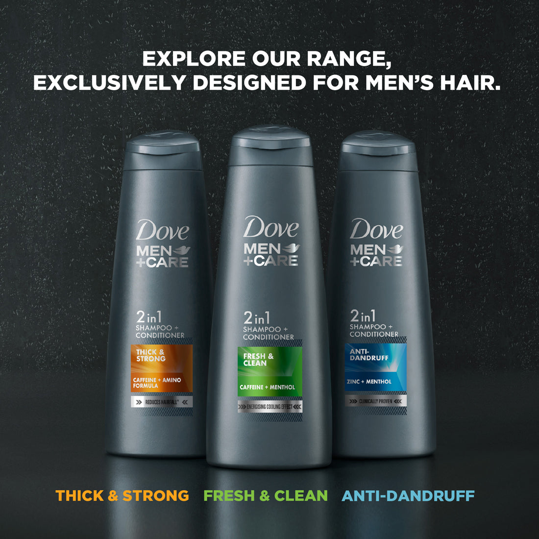 Dove Men+Care Fresh & Clean 2in1 Shampoo+Conditioner, 340 ml Combo (Pack of 3)