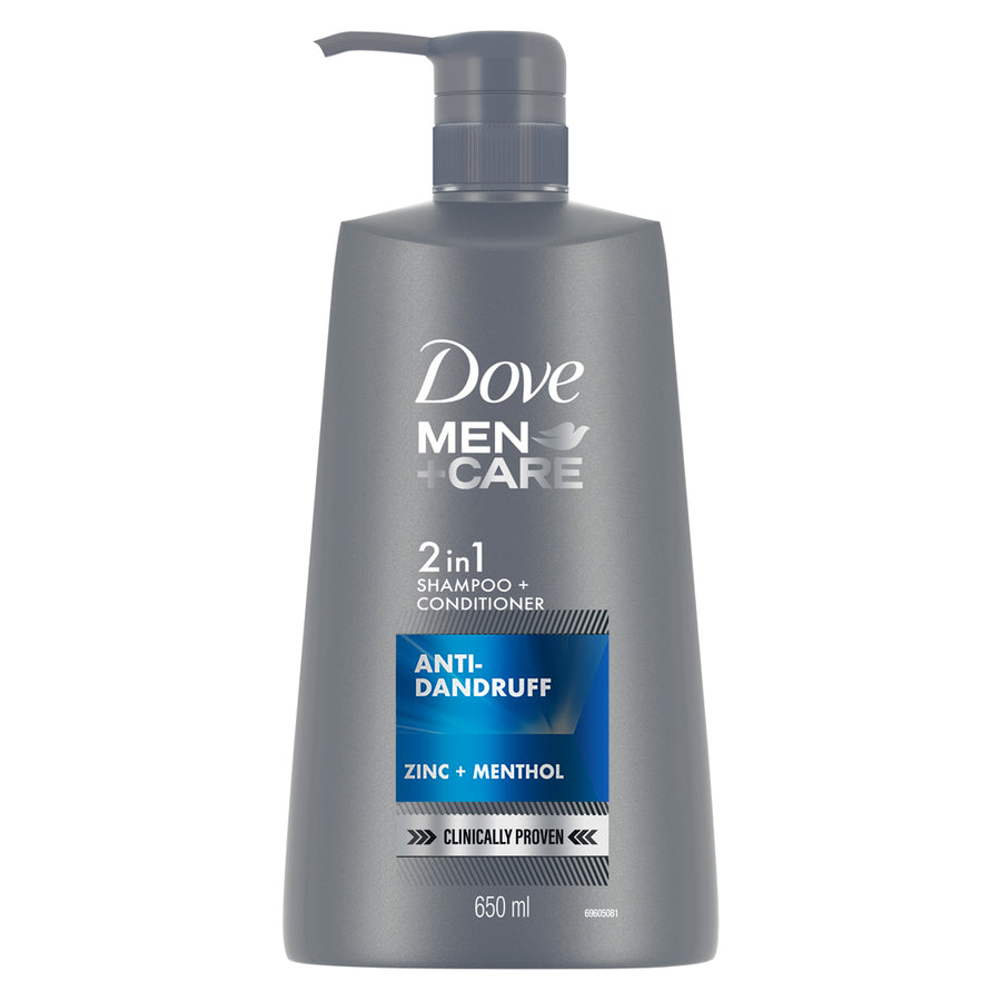 Dove Men+Care Anti Dandruff 2in1 Shampoo+Conditioner, 650 ml Combo (Pack of 2)