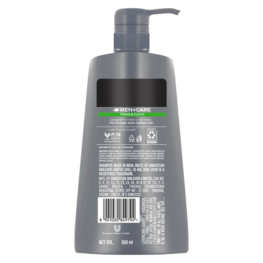 Dove Men+Care 2in1 Shampoo+Conditioner, 650ml Combo (Pack of 3)