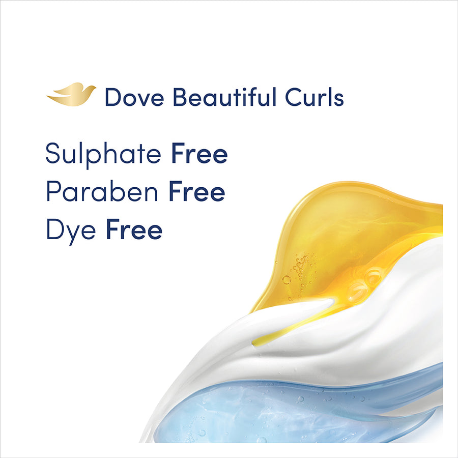 Dove Beautiful Curls Shampoo 380ml, Conditioner 380ml, Hair Mask 300ml & Defining Hair Gel 100ml (Combo Pack)