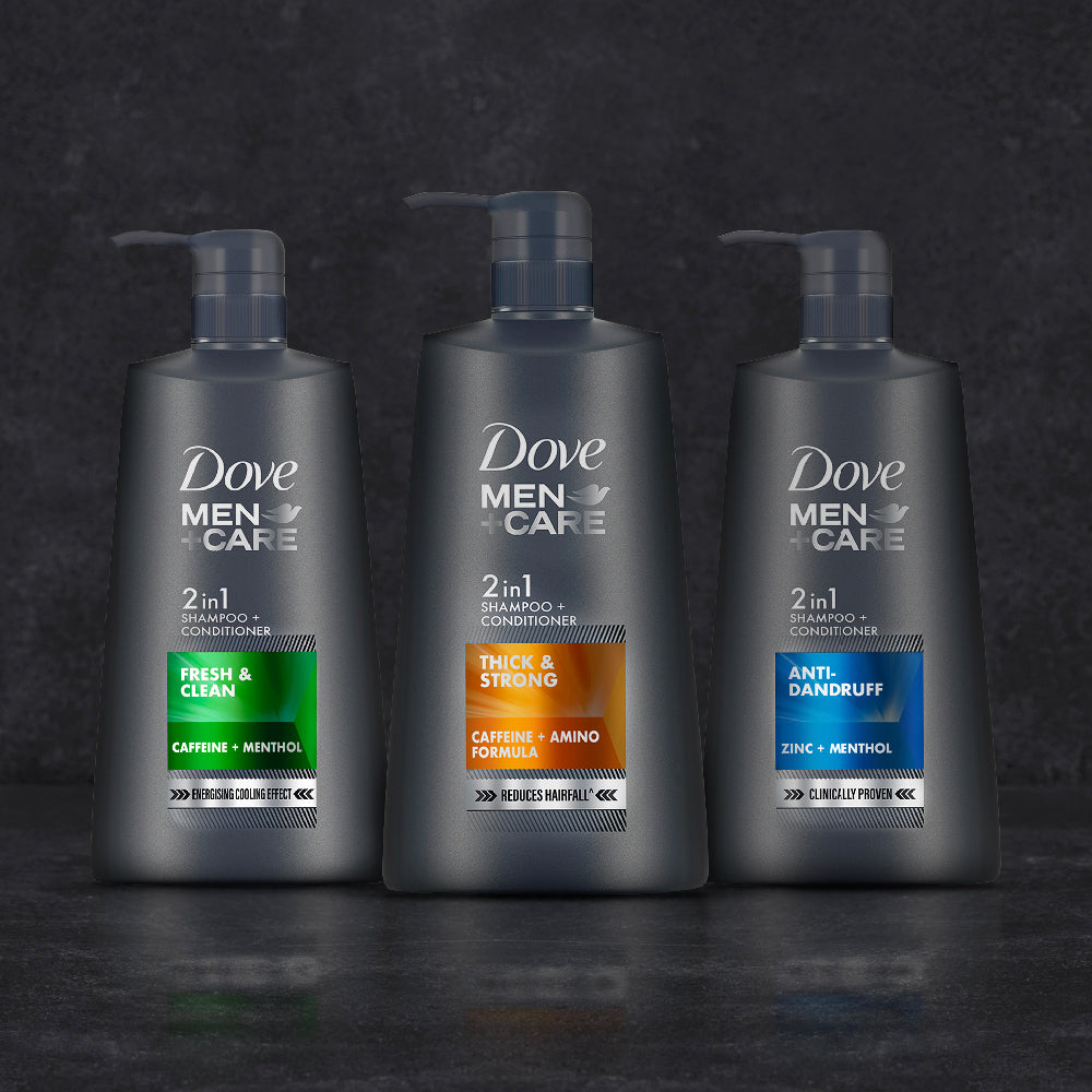 Dove Men+Care 2in1 Shampoo+Conditioner, 650ml Combo (Pack of 3)