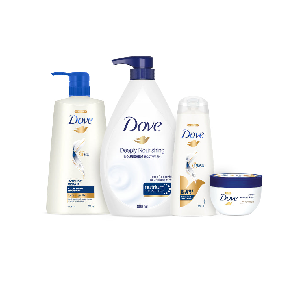 Intense Repair Shampoo 650ml, Conditioner 175ml, Hair Mask 300ml & Body Wash 800ml (Combo Pack)