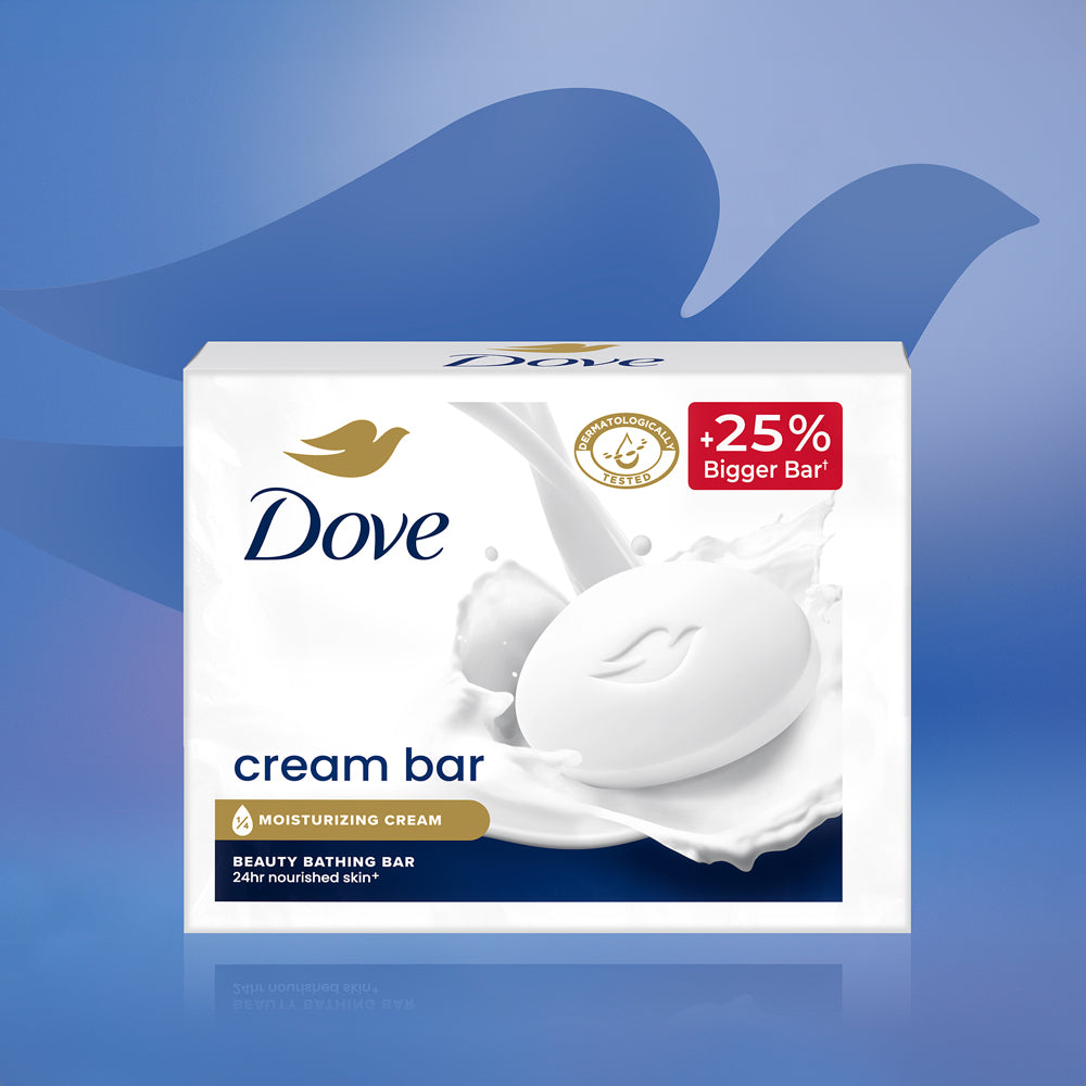Dove Cream Beauty Bathing Bar - With Nutrient Serum for 24 hr Nourished Skin | 3x125g