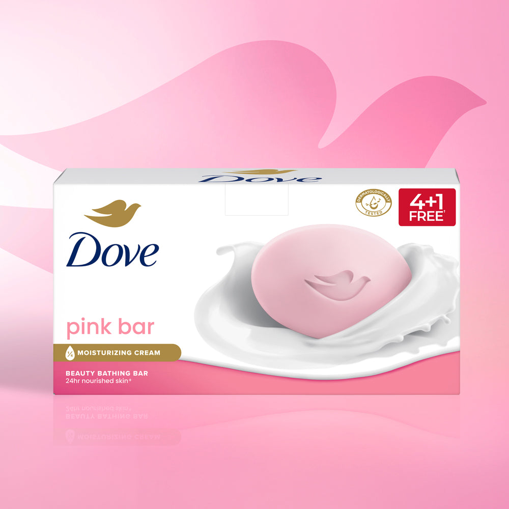 Dove Pink Beauty Bathing Bar - For Even Toned Glow | 5x125g