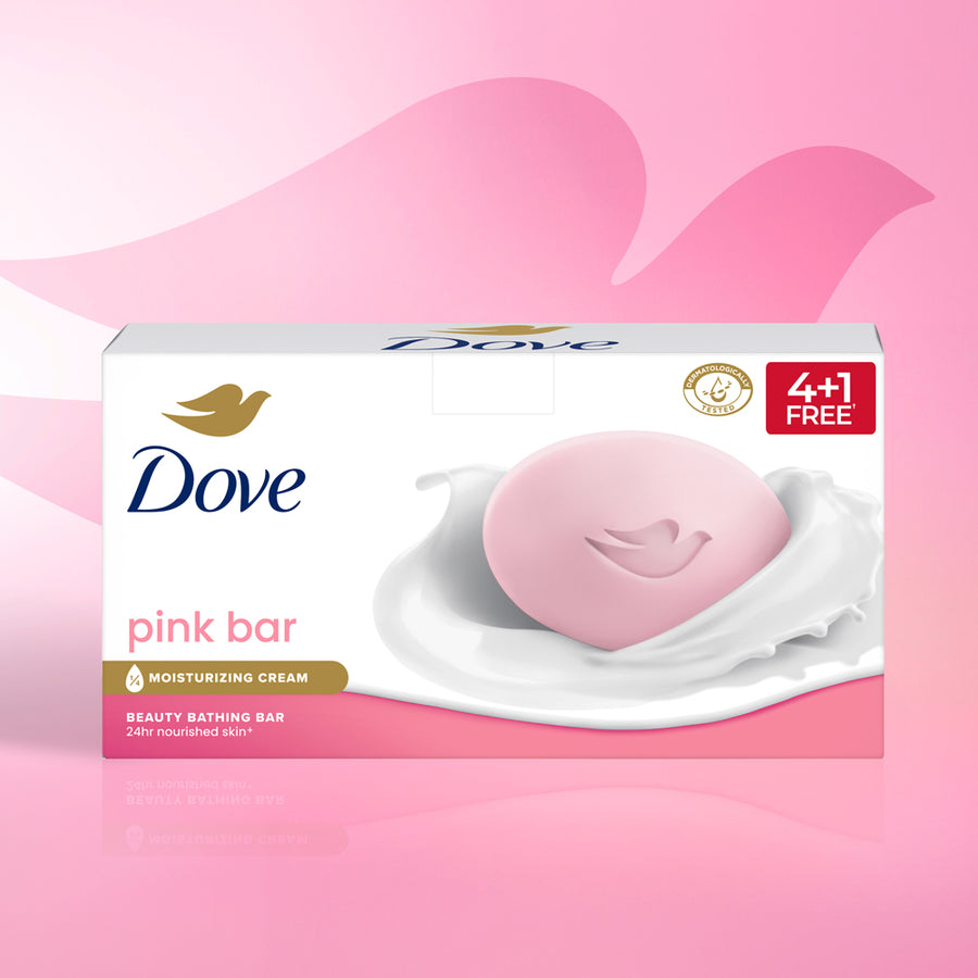 Dove Pink Beauty Bathing Bar - For Even Toned Glow | 5x125g