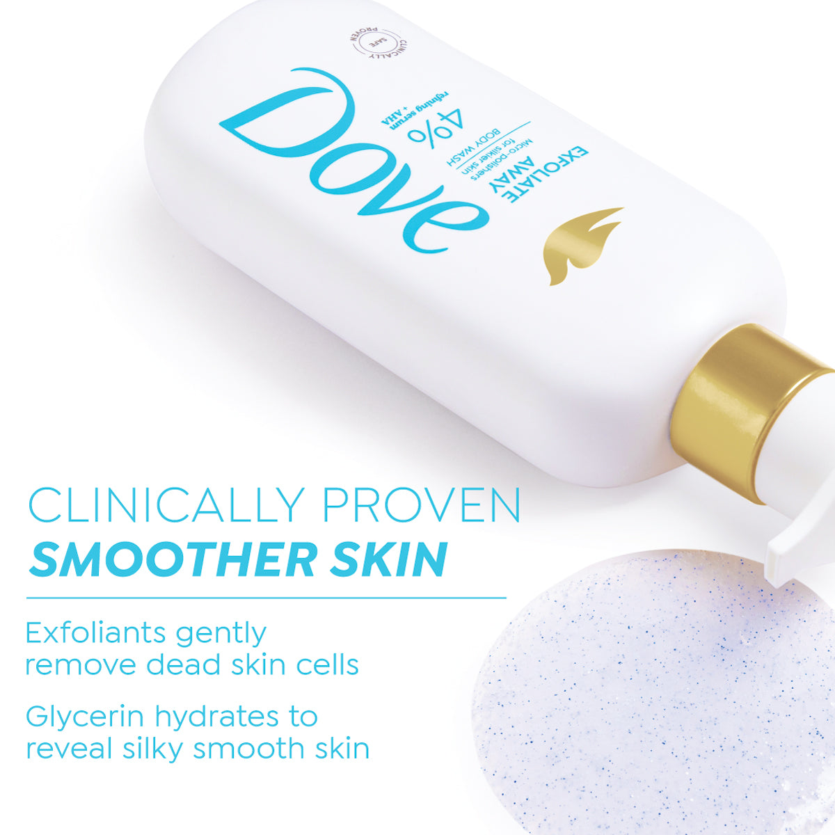 Dove Exfoliate Away Serum Bodywash with 4% Refining serum + AHA, 300 ml