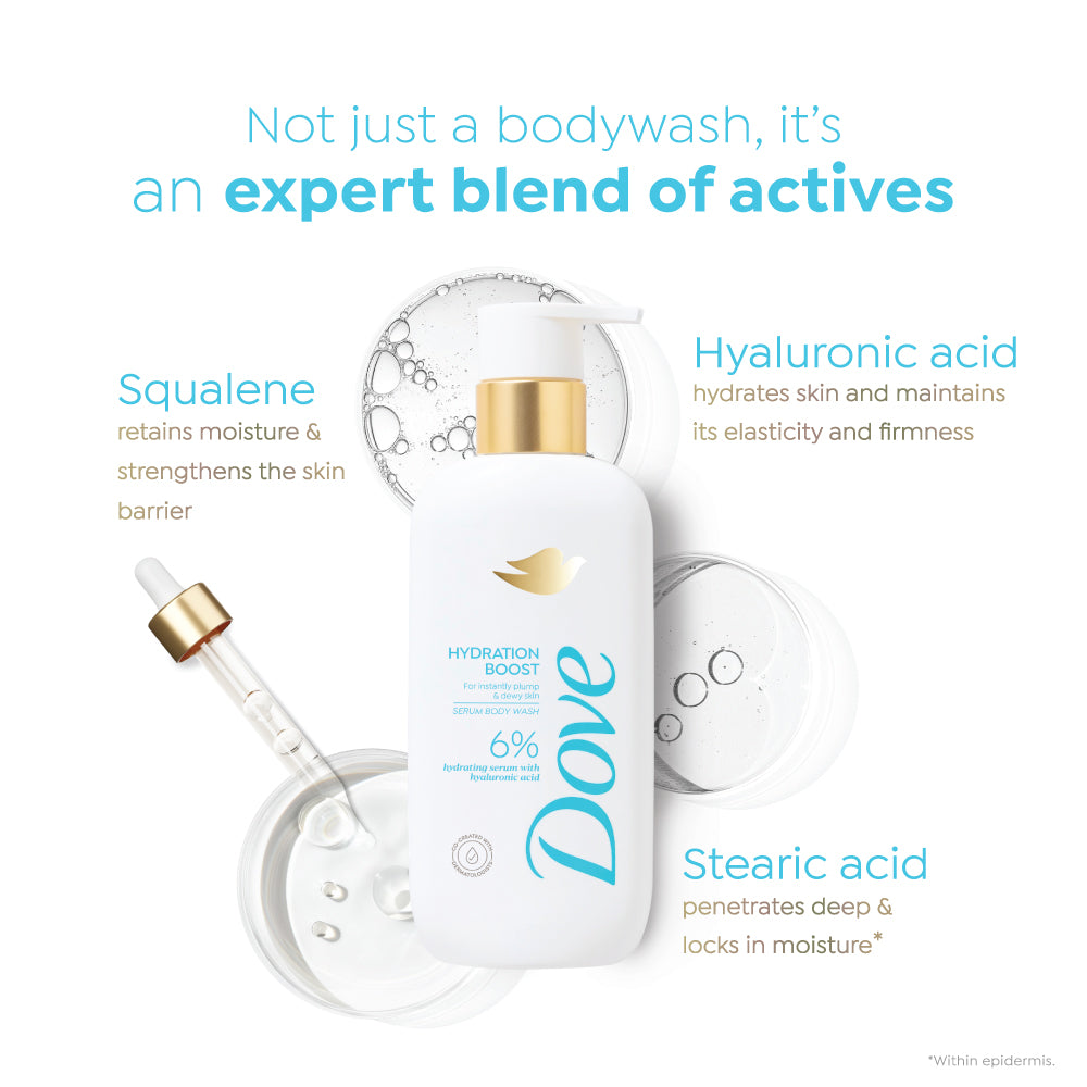 Dove Hydration Boost Body Wash with 6% Hydrating Serum with Hyaluronic Acid