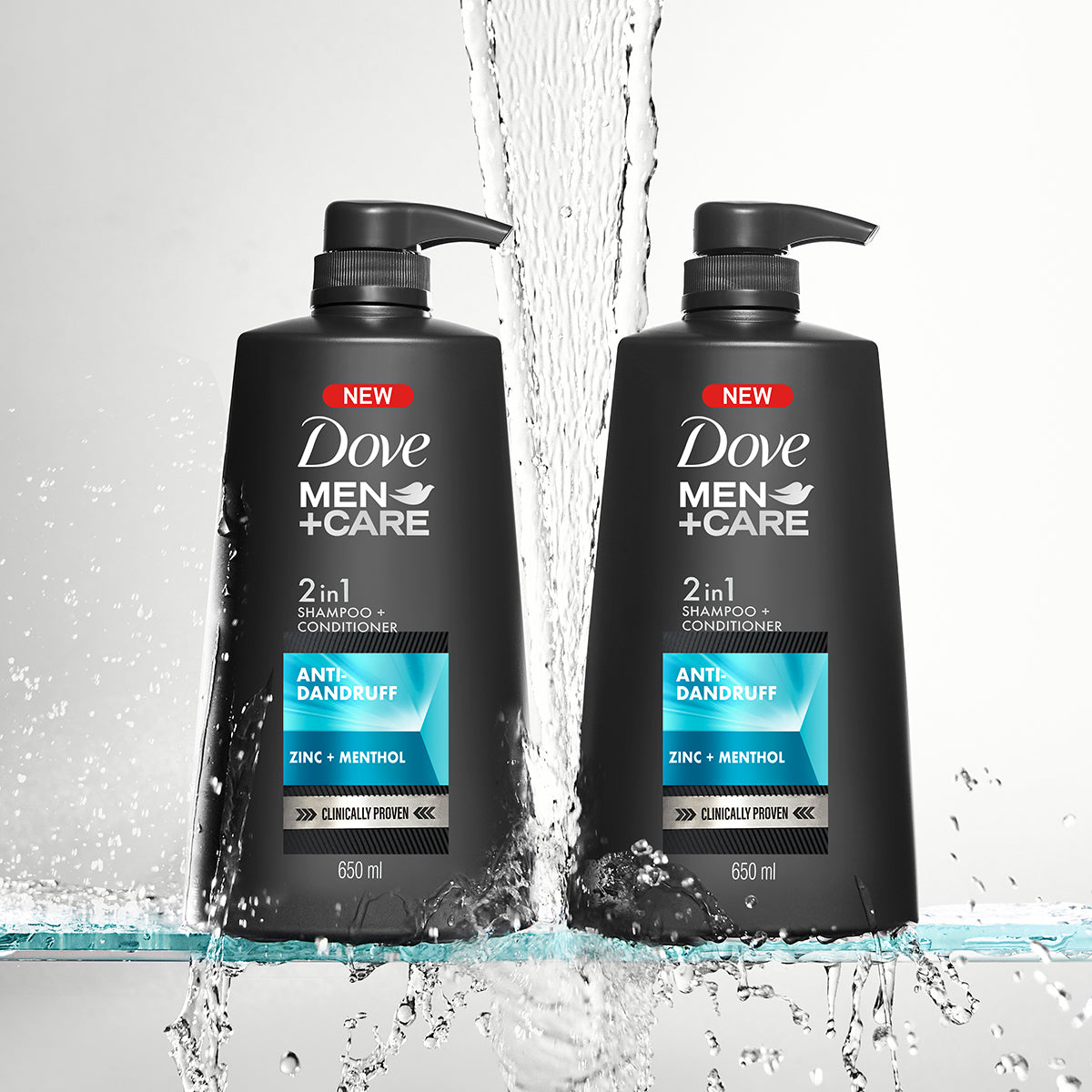 Dove Men+Care Anti Dandruff 2in1 Shampoo+Conditioner, 650 ml Combo (Pack of 2)