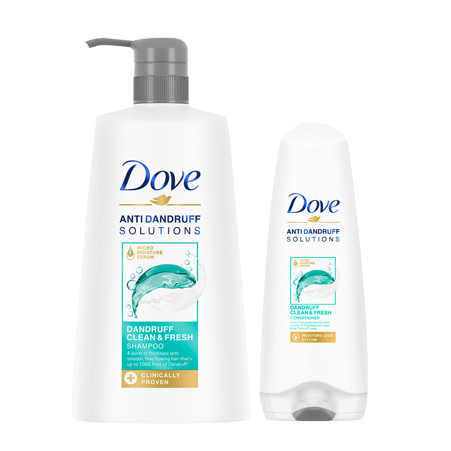 Dove Dandruff Clean & Fresh Shampoo 650ml & Conditioner 175ml (Combo Pack)