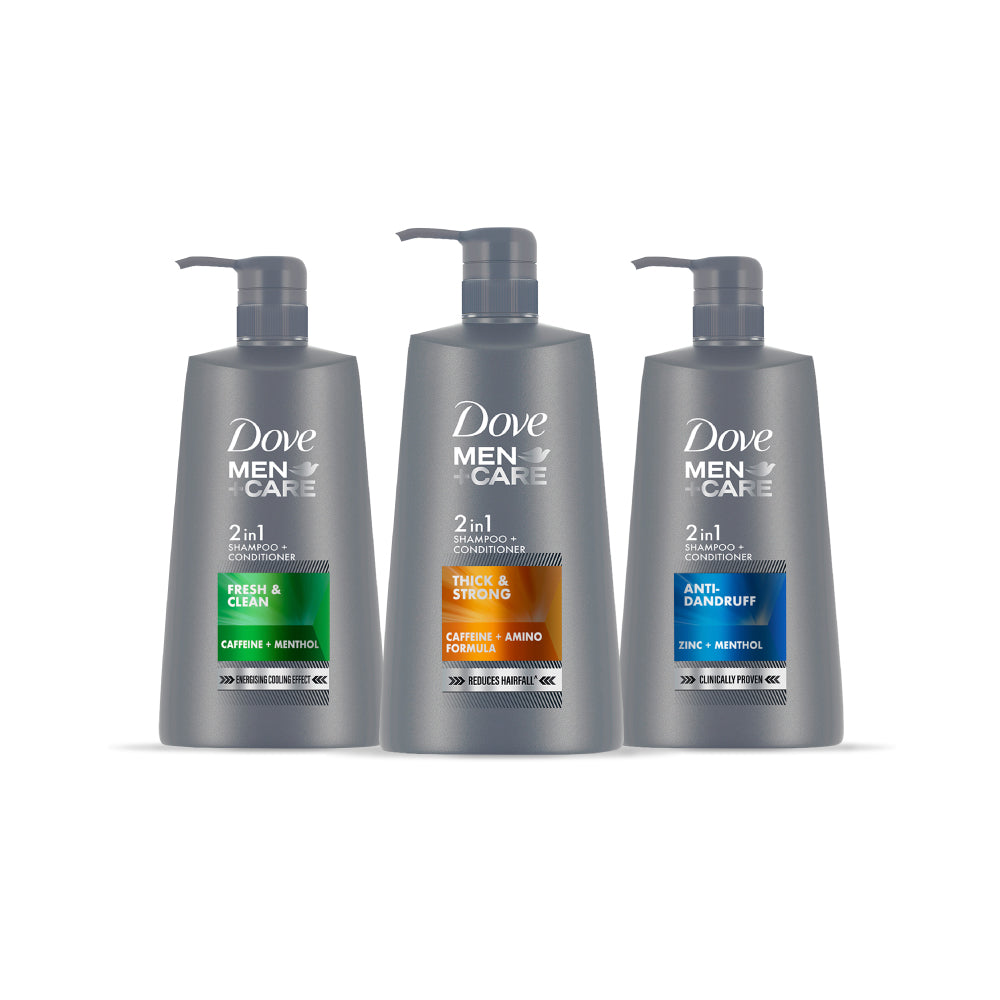 Dove Men+Care 2in1 Shampoo+Conditioner, 650ml Combo (Pack of 3)