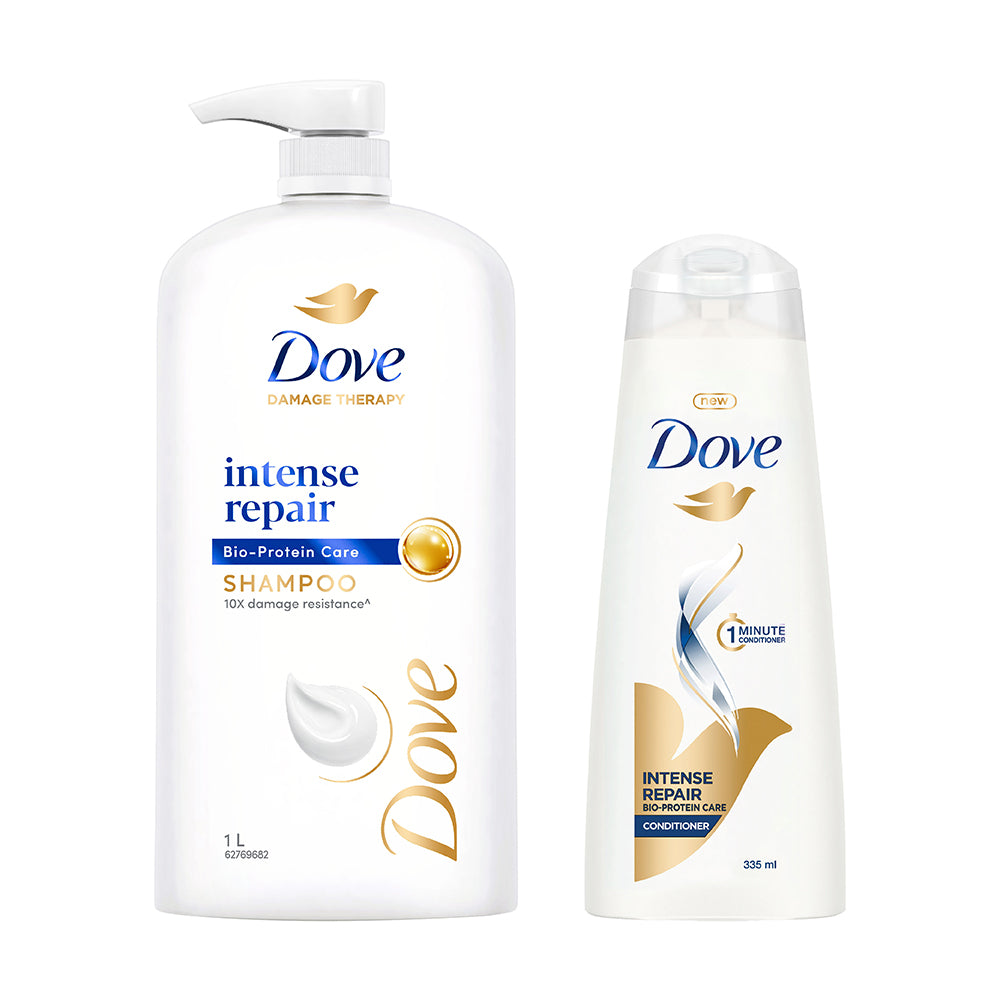 Dove Intense Repair Shampoo 1L & Conditioner 335ml (Combo Pack)