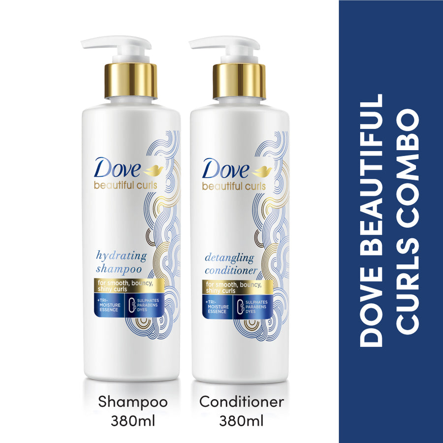 Dove Beautiful Curls Shampoo 380ml & Conditioner 380ml (Combo Pack)