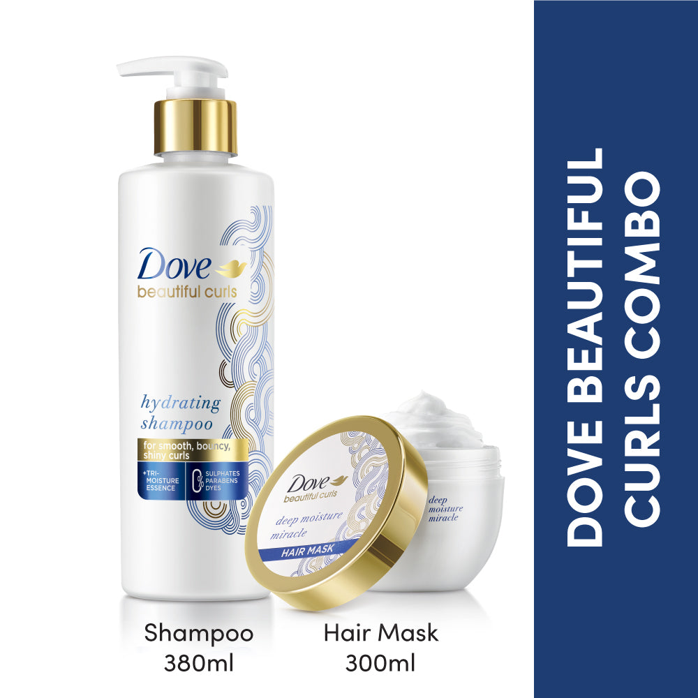 Dove Beautiful Curls Shampoo 380ml & Hair Mask 300ml (Combo Pack)