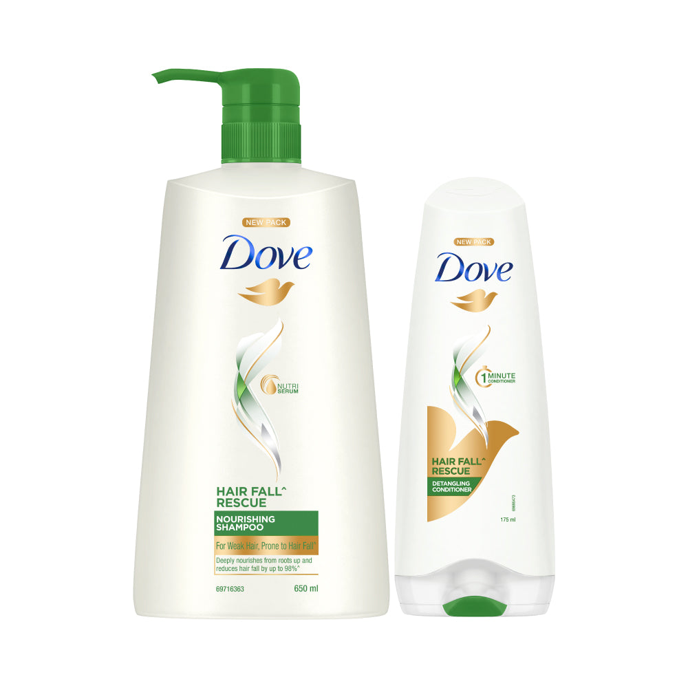 Dove Hair fall Rescue Shampoo 650ml & Conditioner 175ml (Combo Pack)