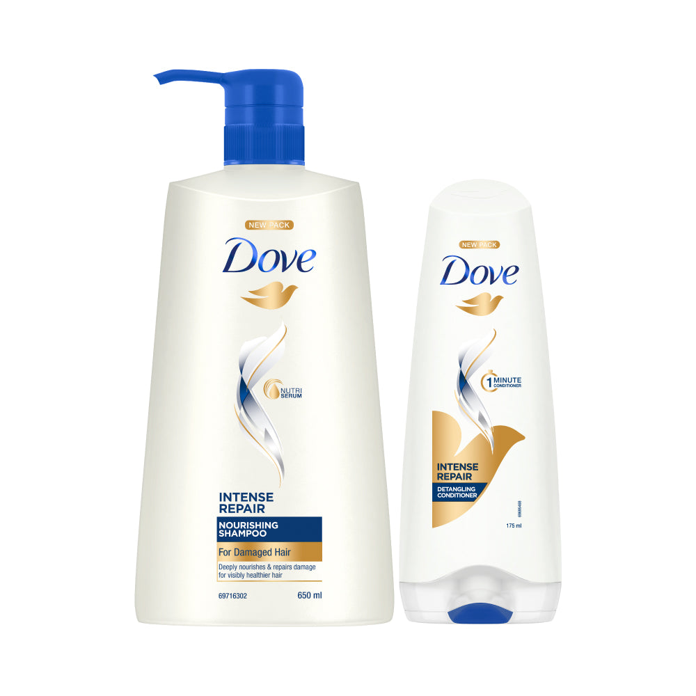 Dove Intense Repair Shampoo 650ml & Conditioner 175ml (Combo Pack)