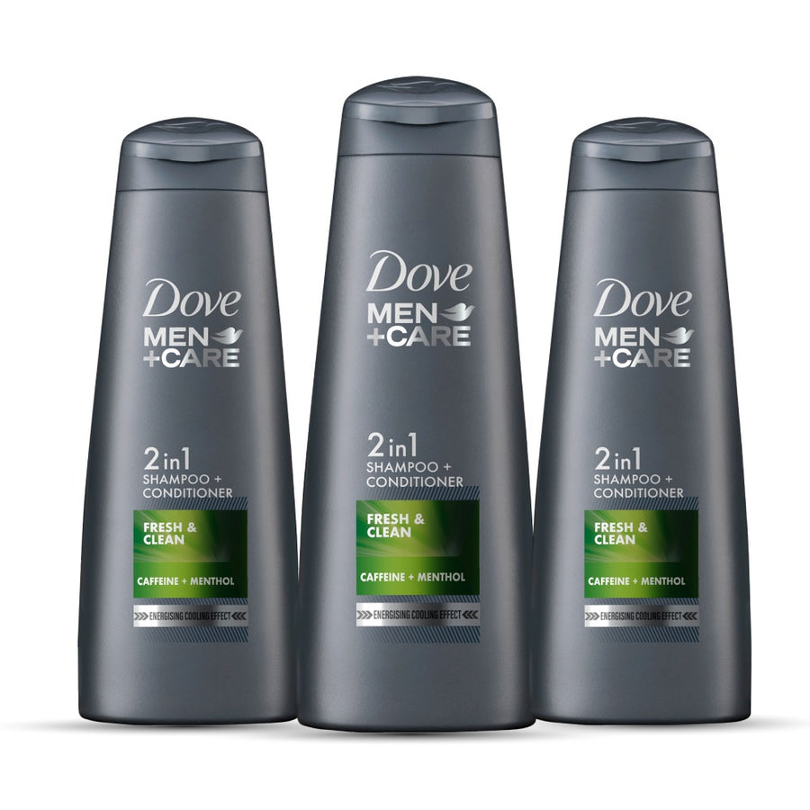 Dove Men+Care Fresh & Clean 2in1 Shampoo+Conditioner, 340 ml Combo (Pack of 3)