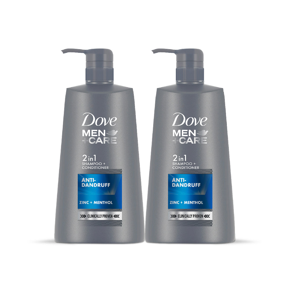 Dove Men+Care Anti Dandruff 2in1 Shampoo+Conditioner, 650 ml Combo (Pack of 2)