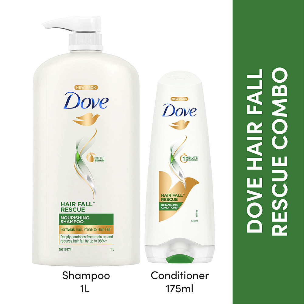 Dove Hair Fall Rescue Shampoo 1L & Conditioner 175ml (Combo Pack)