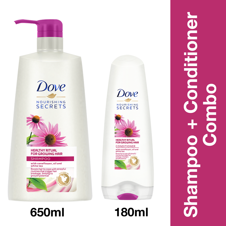 Dove Healthy Ritual for Growing Hair Shampoo 650ml & Conditioner 175ml (Combo Pack)
