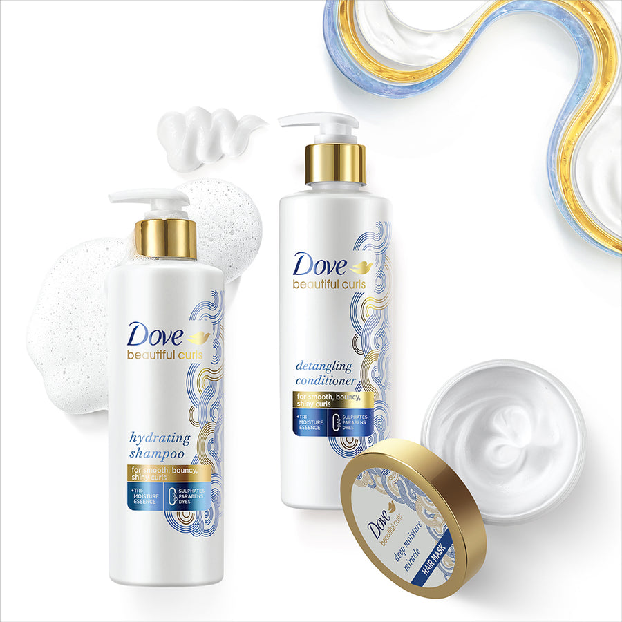 Dove Beautiful Curls Shampoo 380ml, Conditioner 380ml & Hair Mask 300ml (Combo Pack)