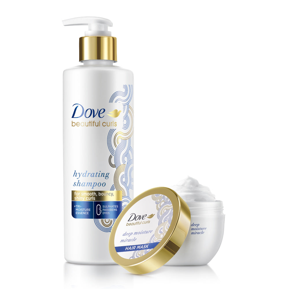Dove Beautiful Curls Shampoo 380ml & Hair Mask 300ml (Combo Pack)