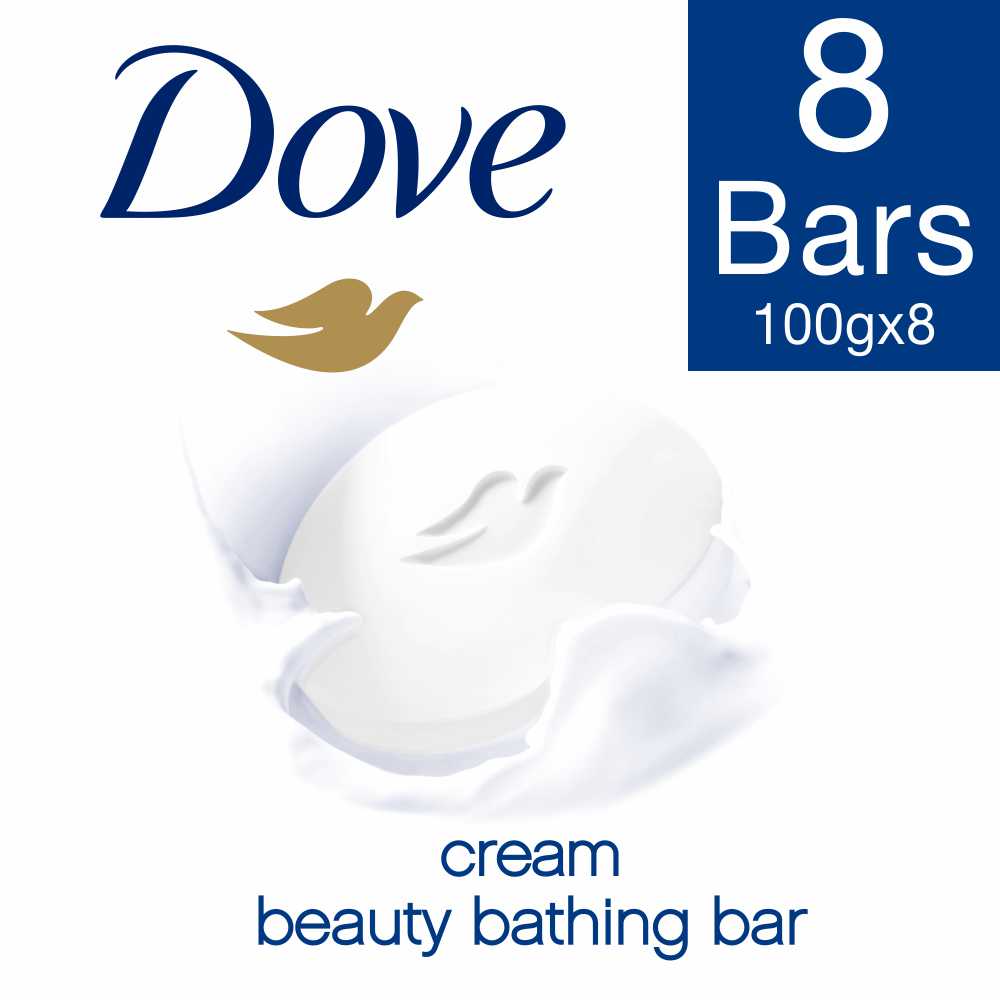 Dove Cream Beauty Bathing Bar 100g - Pack of 8