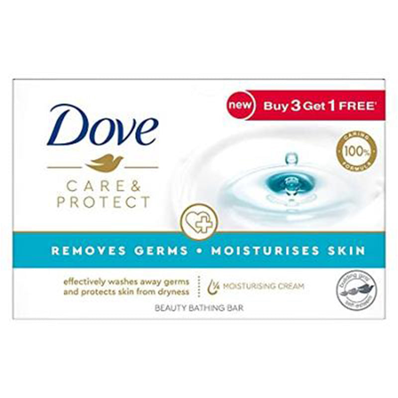 Dove Care & Protect Moisturising Cream Beauty Bathing Bar, 100g (Buy 3 & Get 1 Free)