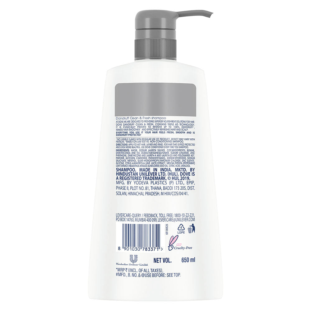 Dove Dandruff Clean & Fresh Shampoo, 650ml