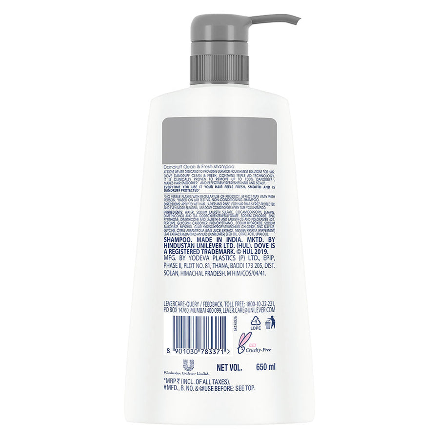 Dove Dandruff Clean & Fresh Shampoo, 650ml