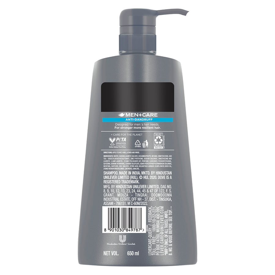 Dove Men+Care Anti Dandruff 2in1 Shampoo+Conditioner, 650 ml Combo (Pack of 2)