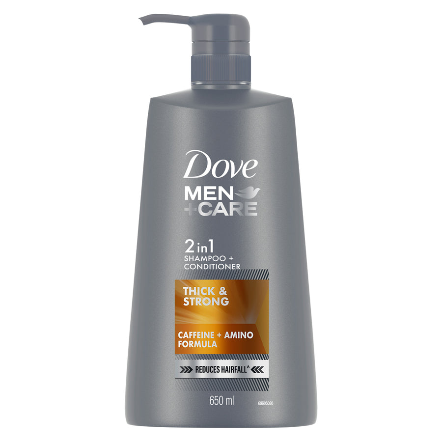 Dove Men+Care Thick & Strong 2in1 Shampoo+Conditioner, 650 ml Combo (Pack of 2)