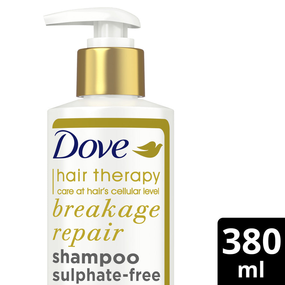 Dove Hair Therapy Breakage Repair Sulphate-Free Shampoo, No Parabens & Dyes, With Nutri-Lock Serum, 380ml