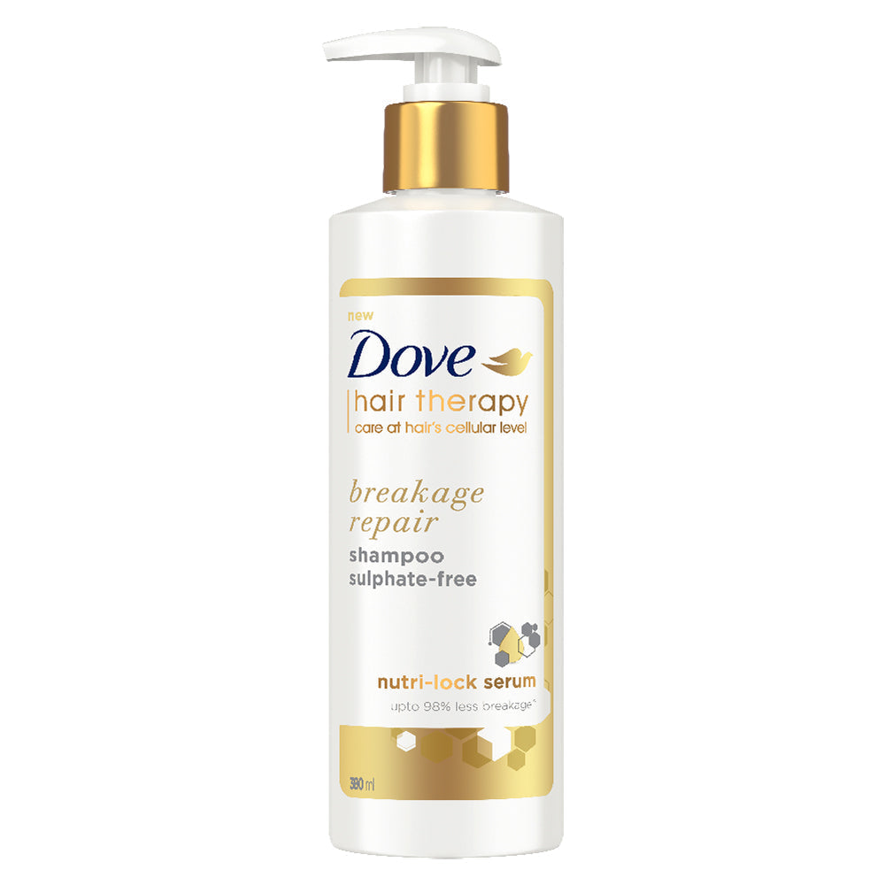 Dove Hair Therapy Breakage Repair Sulphate-Free Shampoo, No Parabens & Dyes, With Nutri-Lock Serum, 380ml