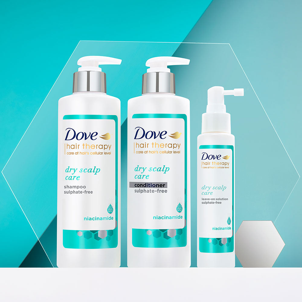 Dove Hair Therapy Dry Scalp Care Shampoo 380ml, Conditioner 380ml & Leave on Solution 100ml (Combo Pack)