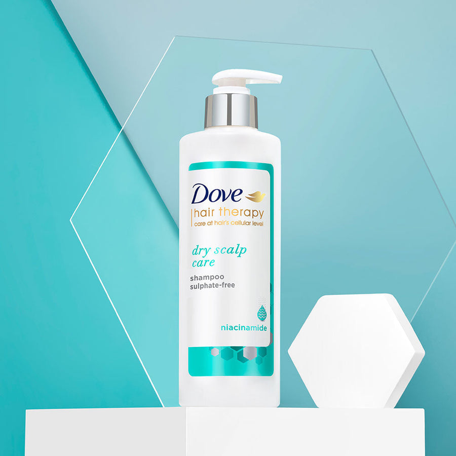 Dove Hair Therapy Dry Scalp Care Sulphate-Free Shampoo, No Parabens & Dyes, With Niacinamide, 380ml